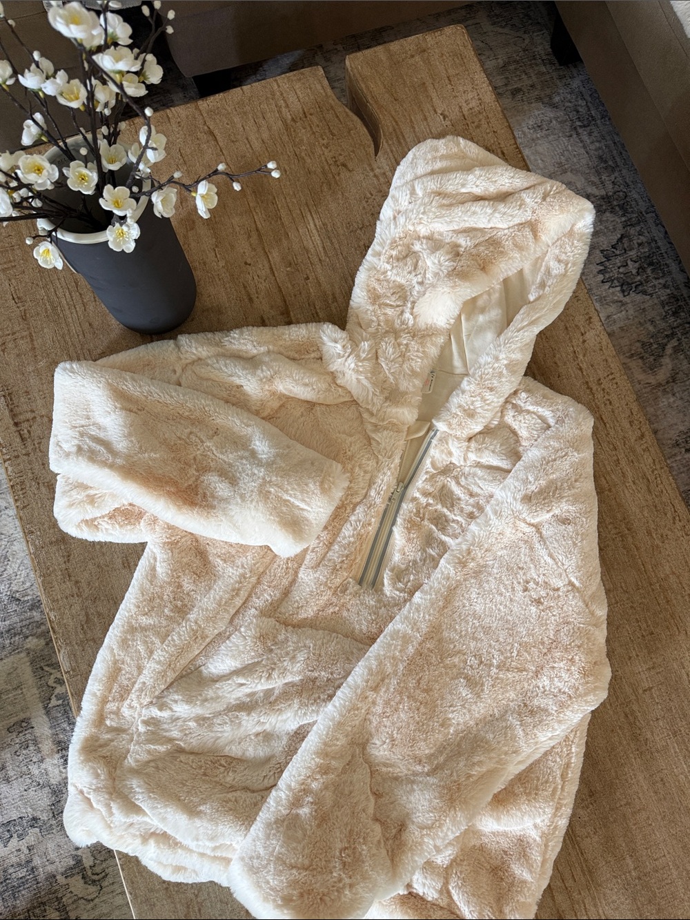 Free People Movement: Cozy Plush Hooded Pullover Sweater - Cream